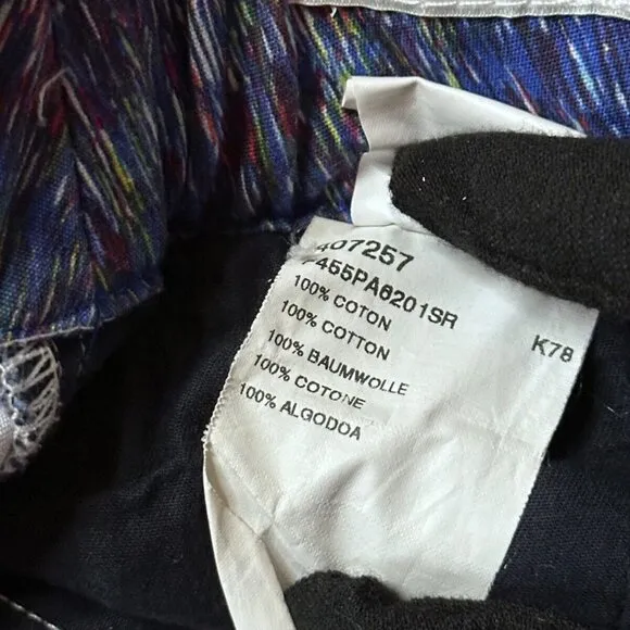 Kenzo Chino Shorts 48 / 40 Womens Blue Paint Spatter Geometric