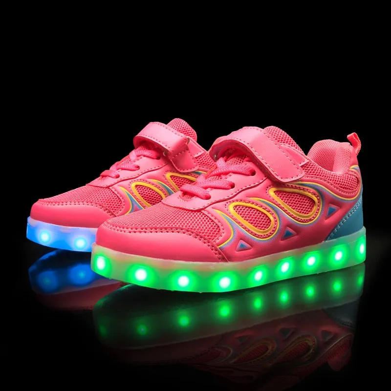 Kids LED Sneakers Children Fashion Sport Running Light up shoes