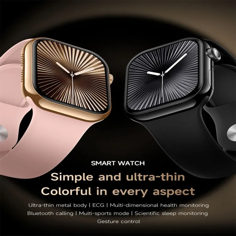 KL08 2.04 inch Color Screen Smart Watch Silicone Strap, Support Bluetooth Call(Black)