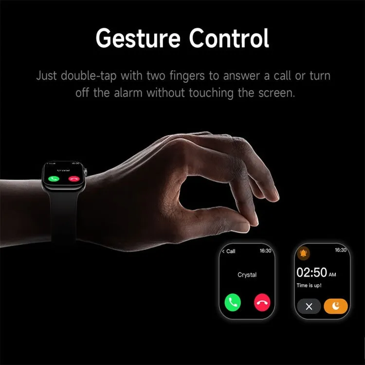 KL08 2.04 inch Color Screen Smart Watch Silicone Strap, Support Bluetooth Call(Black)