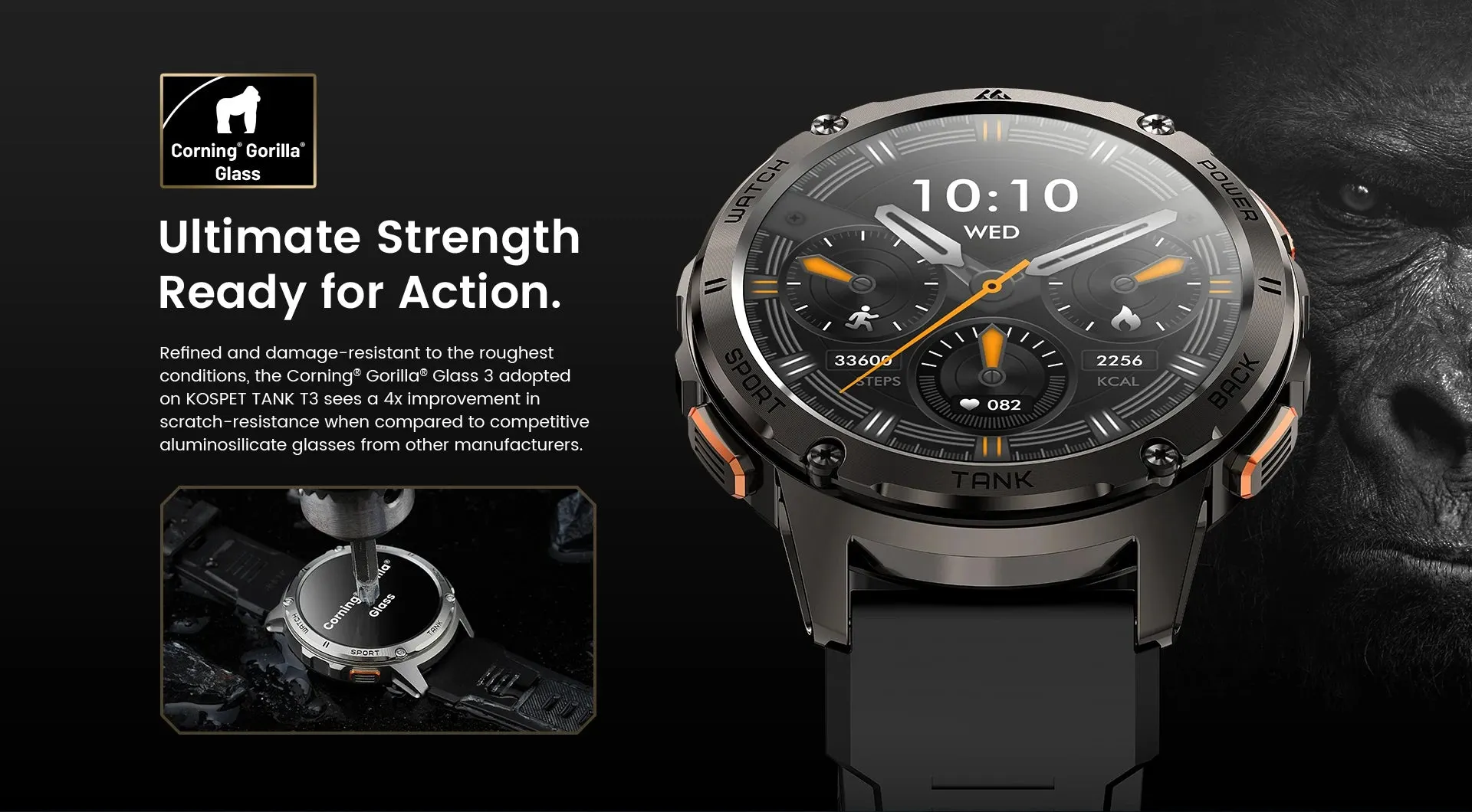 KOSPET Tank T3 1.43" AMOLED Smart Fitness Watch