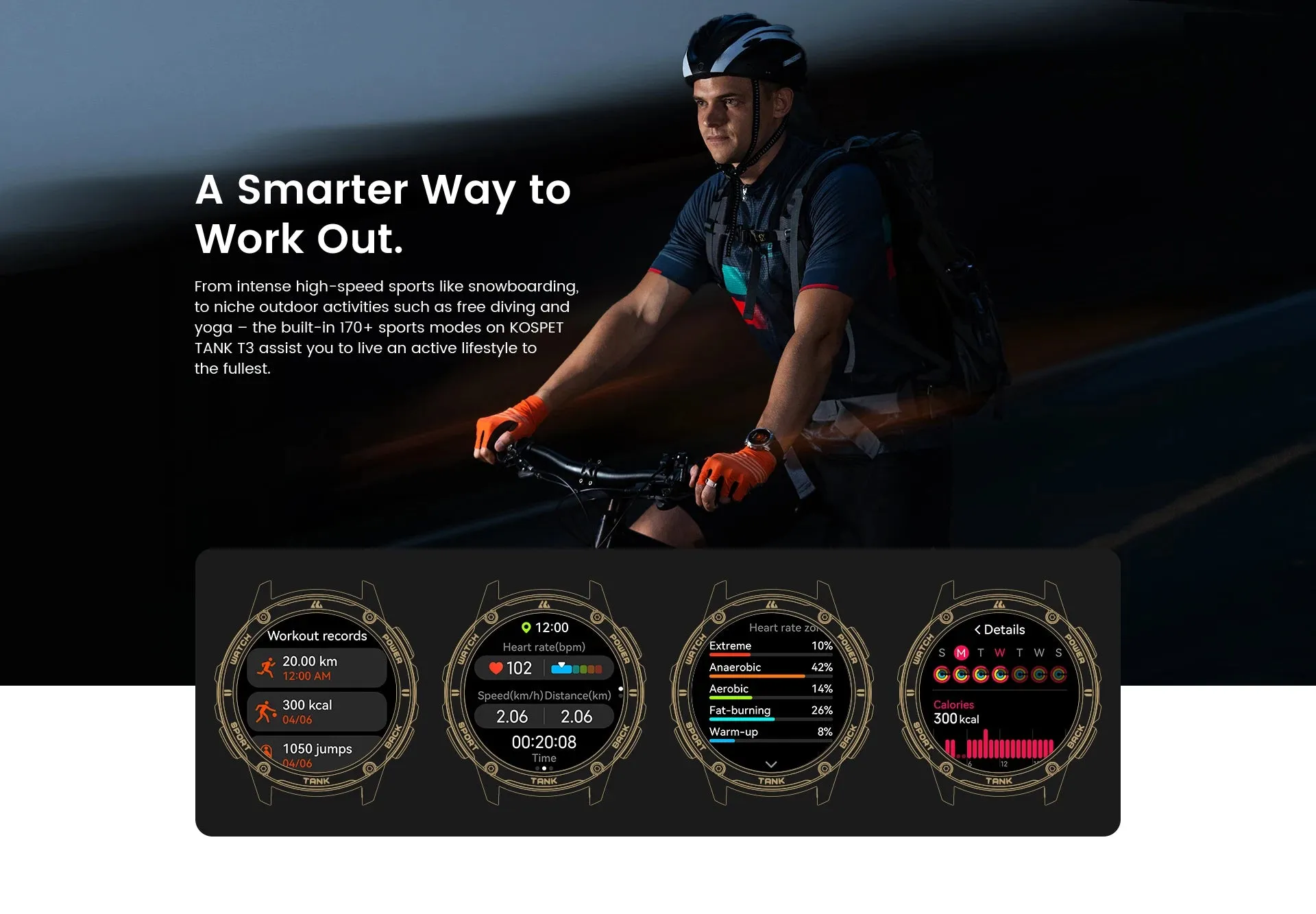 KOSPET Tank T3 1.43" AMOLED Smart Fitness Watch