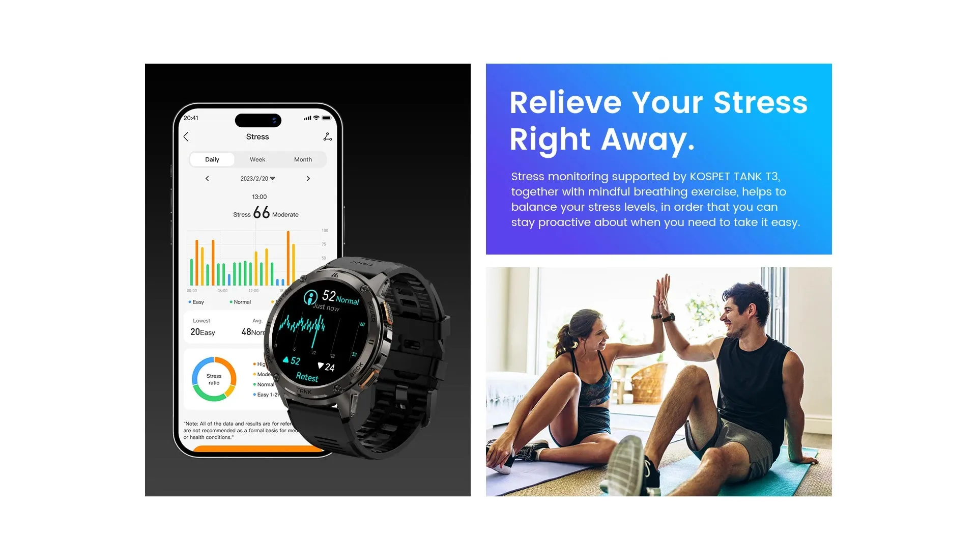 KOSPET Tank T3 1.43" AMOLED Smart Fitness Watch