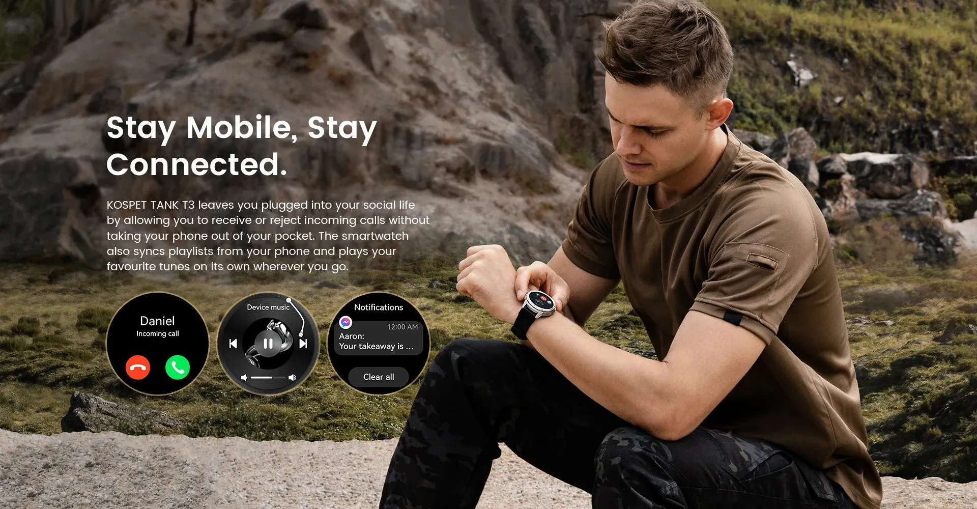 KOSPET Tank T3 1.43" AMOLED Smart Fitness Watch