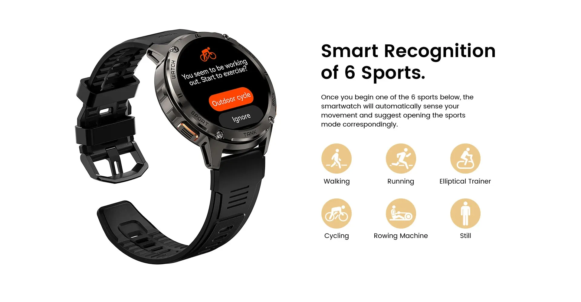 KOSPET Tank T3 1.43" AMOLED Smart Fitness Watch