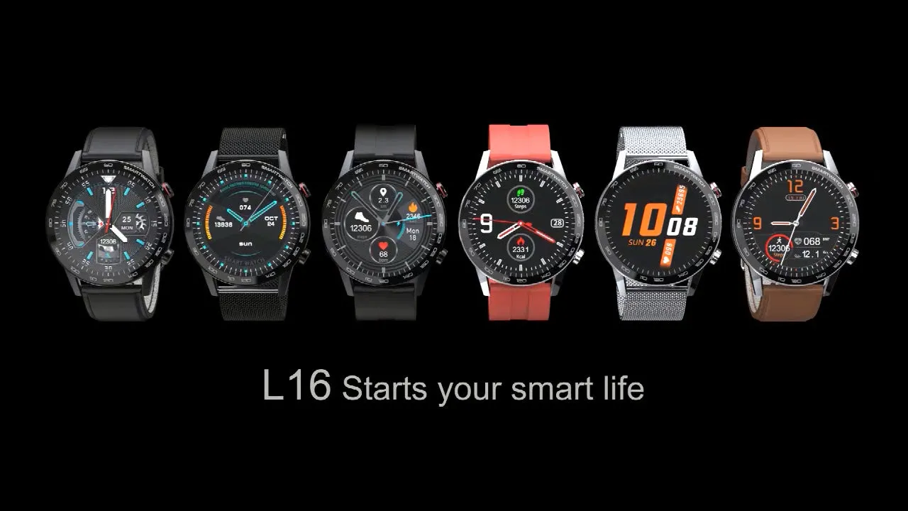 L16 Smart Watch 1.3 inch IPS Full Round Screen ECG PPG Heart Rate Steps Tracker Sleep Monitor Fitness Tracker Sports Smartwatch