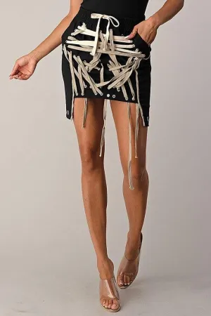 LACE UP SKIRT