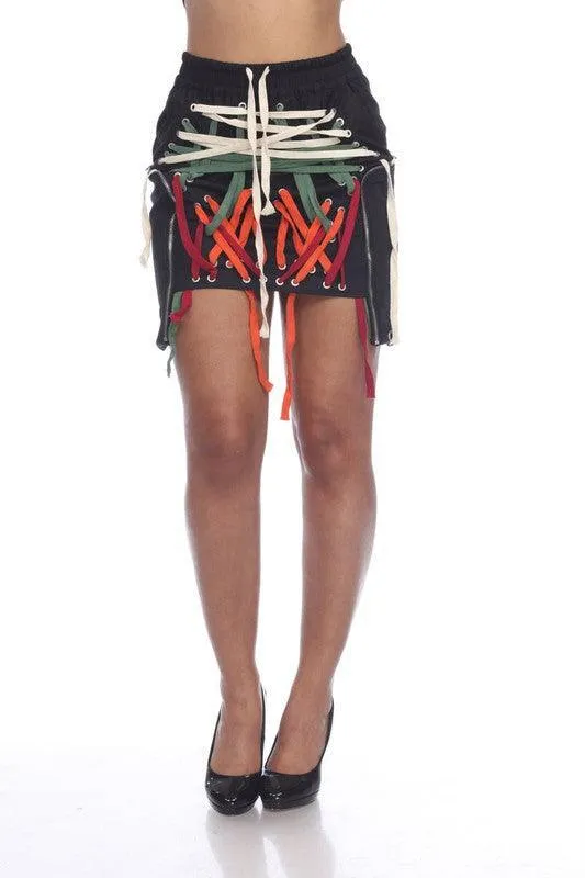 LACE UP SKIRT