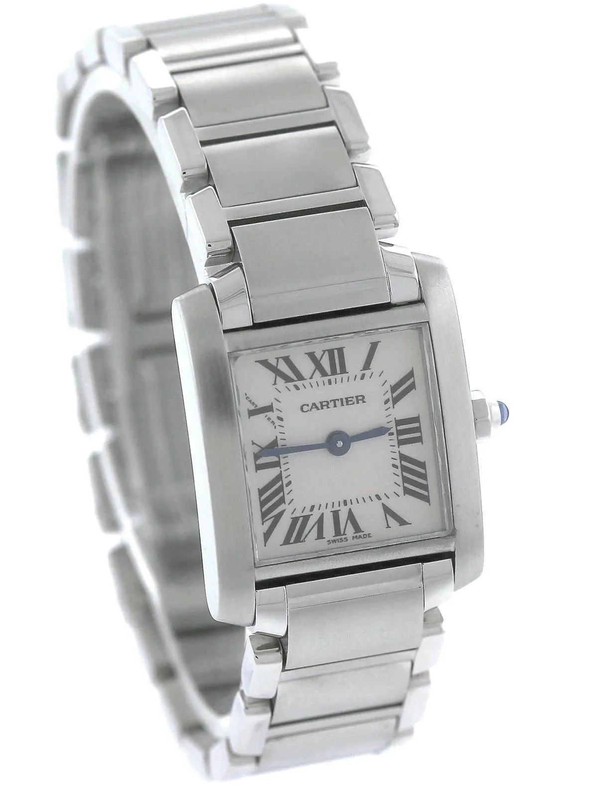 Ladies Cartier Tank Française Stainless Roman Swiss Quartz Watch 2384 W51008Q3