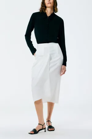 Lancaster Lyocell Draped Skirt in Ivory
