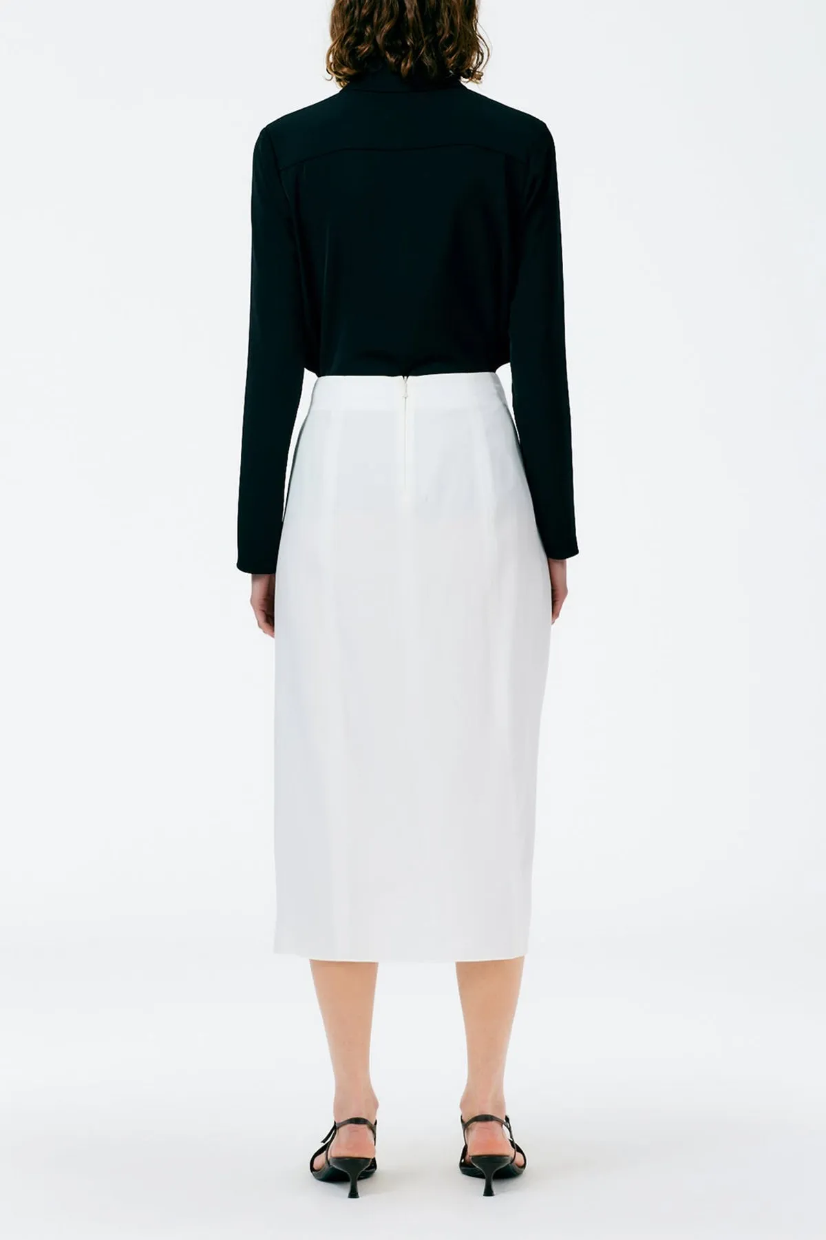 Lancaster Lyocell Draped Skirt in Ivory