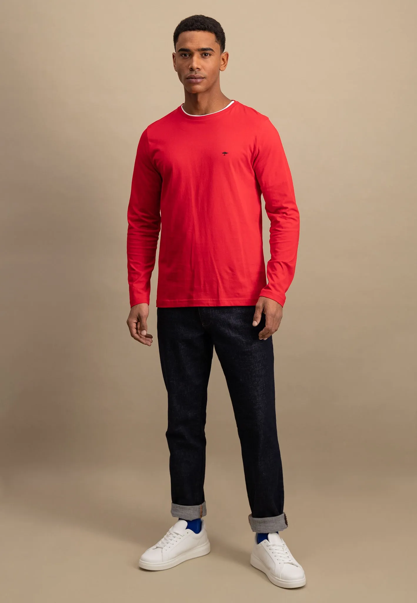 Langarmshirt aus Baumwolle mit Rundhalsausschnitt