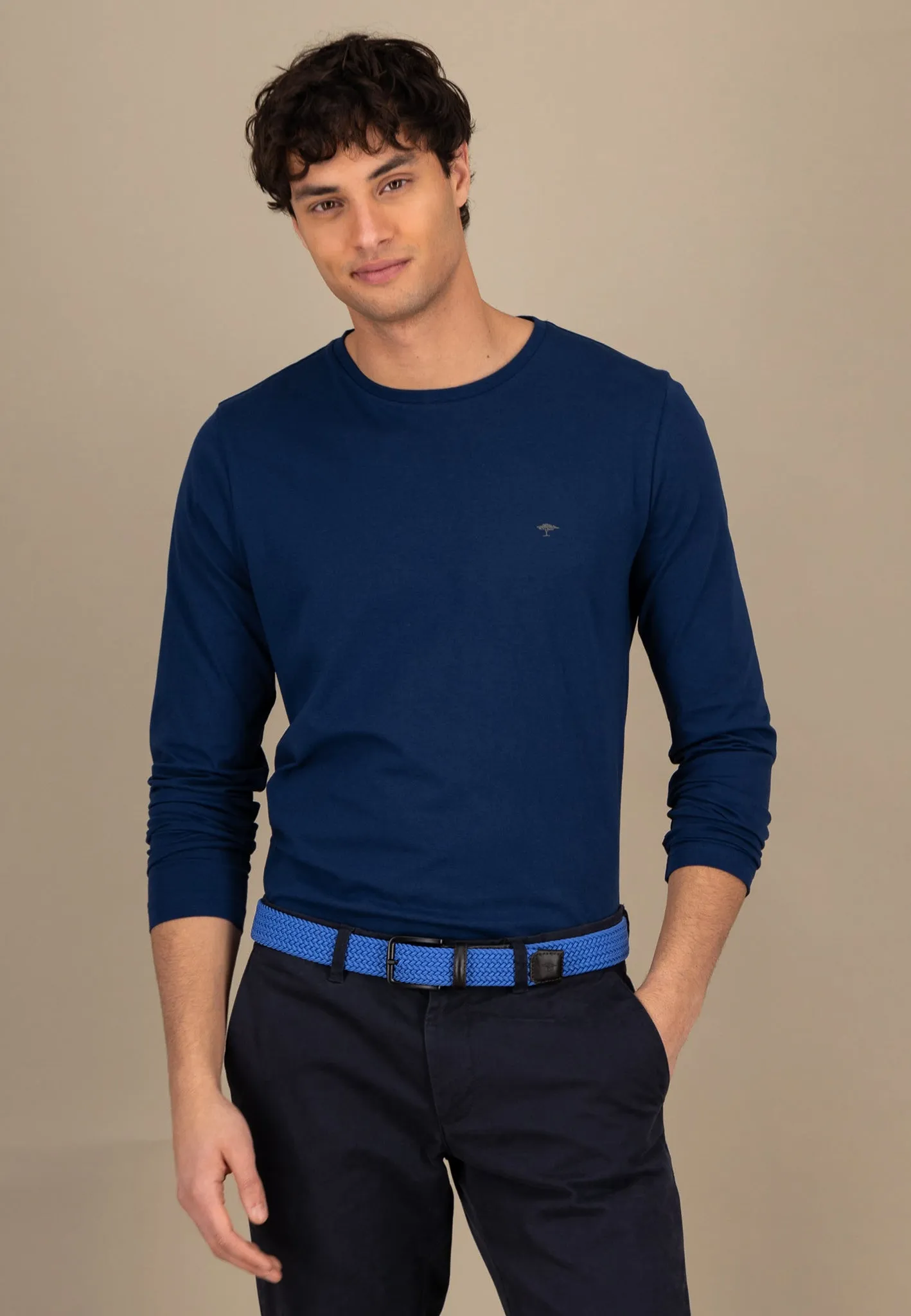 Langarmshirt aus Baumwolle mit Rundhalsausschnitt