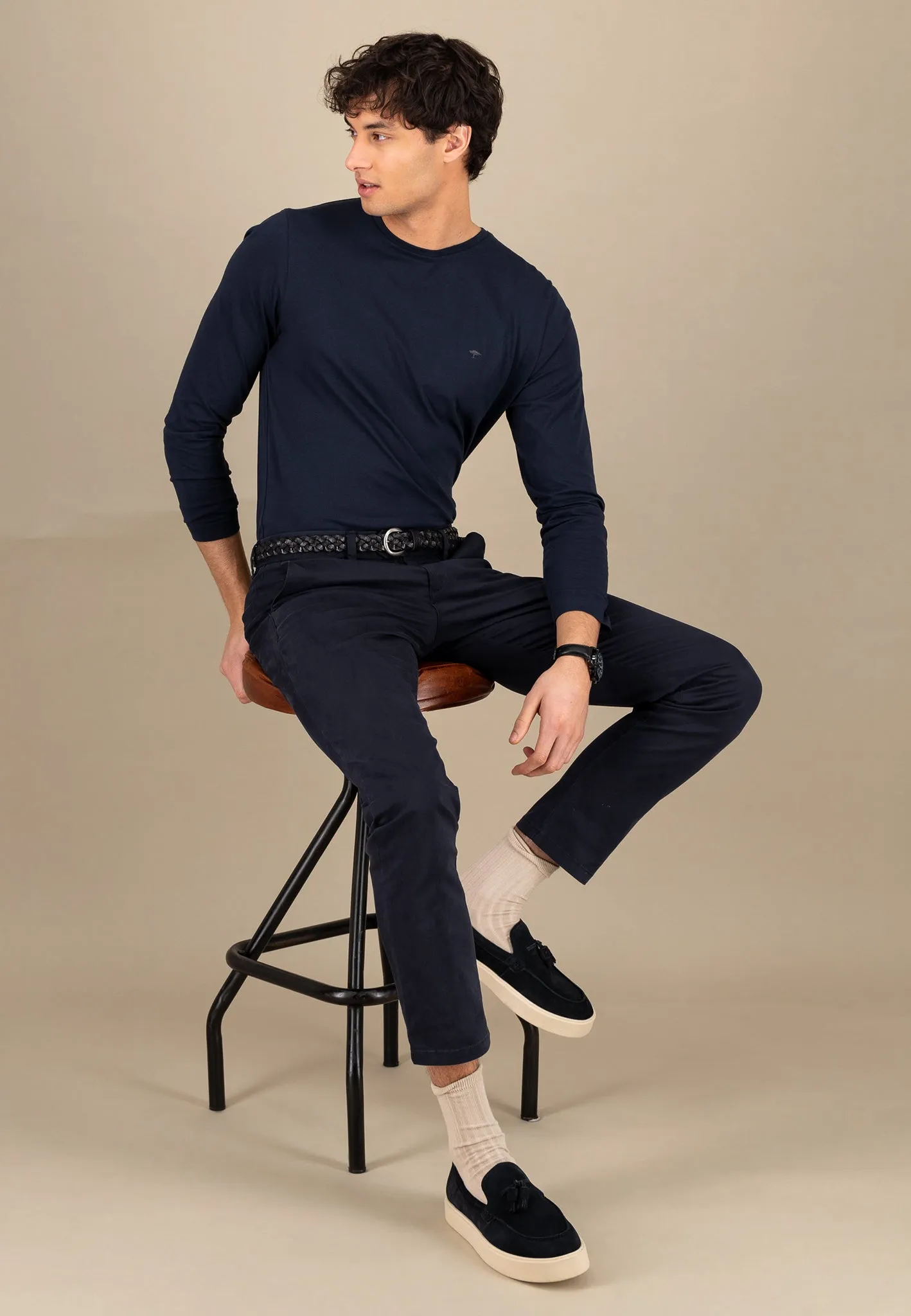 Langarmshirt aus Baumwolle mit Rundhalsausschnitt