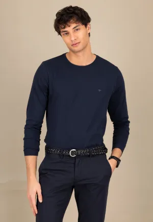 Langarmshirt aus Baumwolle mit Rundhalsausschnitt