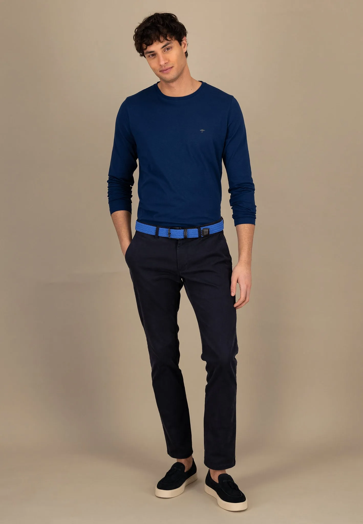 Langarmshirt aus Baumwolle mit Rundhalsausschnitt