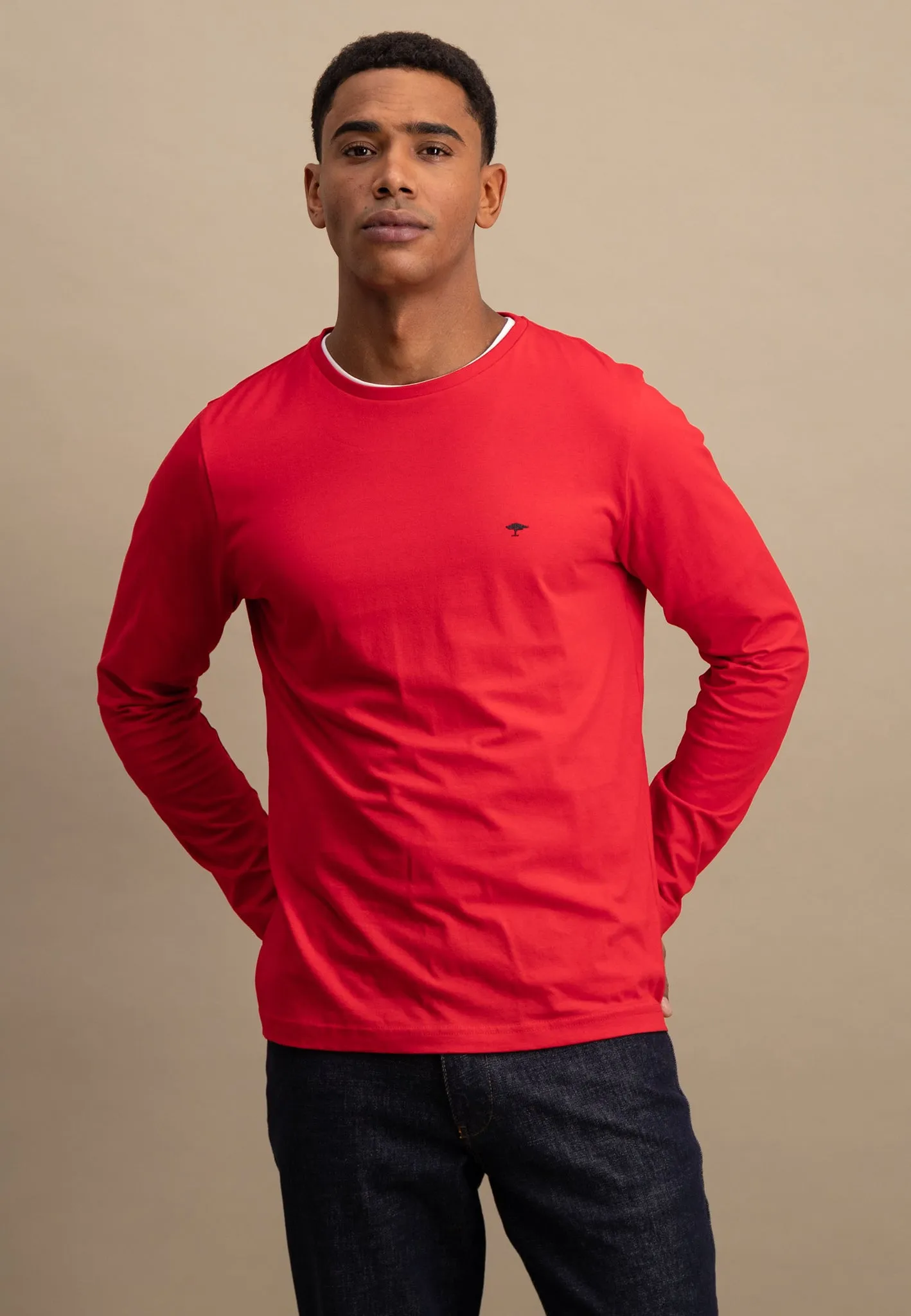 Langarmshirt aus Baumwolle mit Rundhalsausschnitt