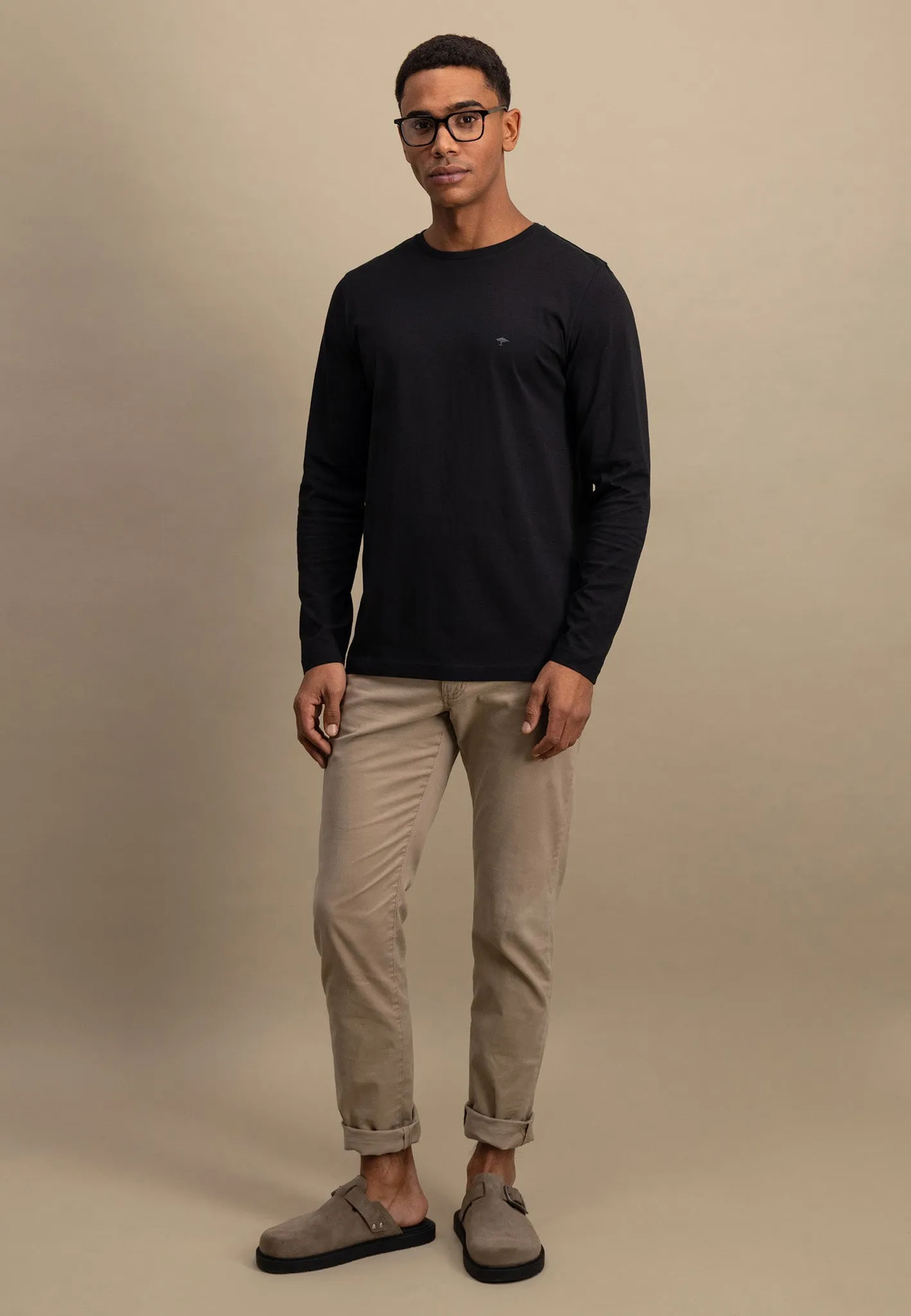 Langarmshirt aus Baumwolle mit Rundhalsausschnitt