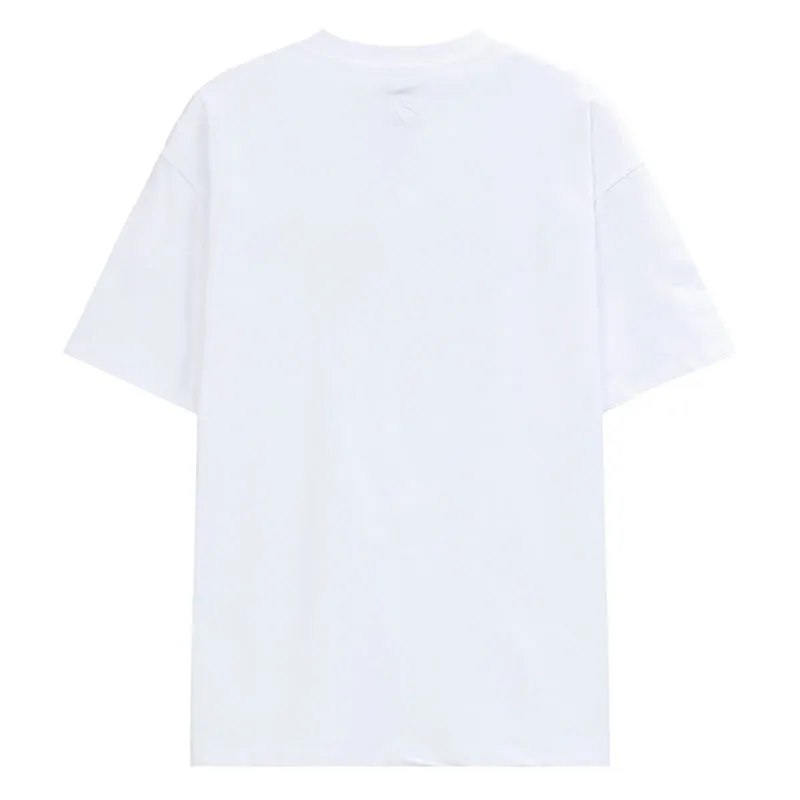 LANVIN Letter Embroidery T-Shirt Whtie