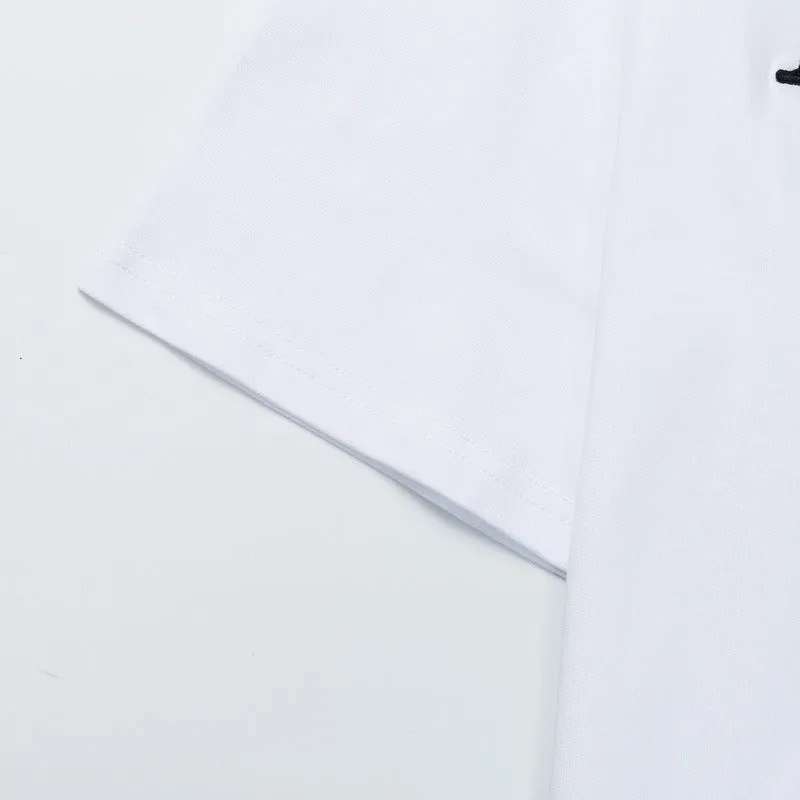 LANVIN Letter Embroidery T-Shirt Whtie