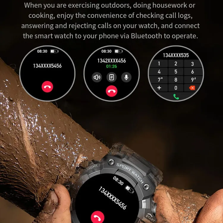 LC21 1.32 inch TFT Round Screen Sports Smart Watch Supports Blood Oxygen Monitoring/Call Reminder(Camouflage Grey)