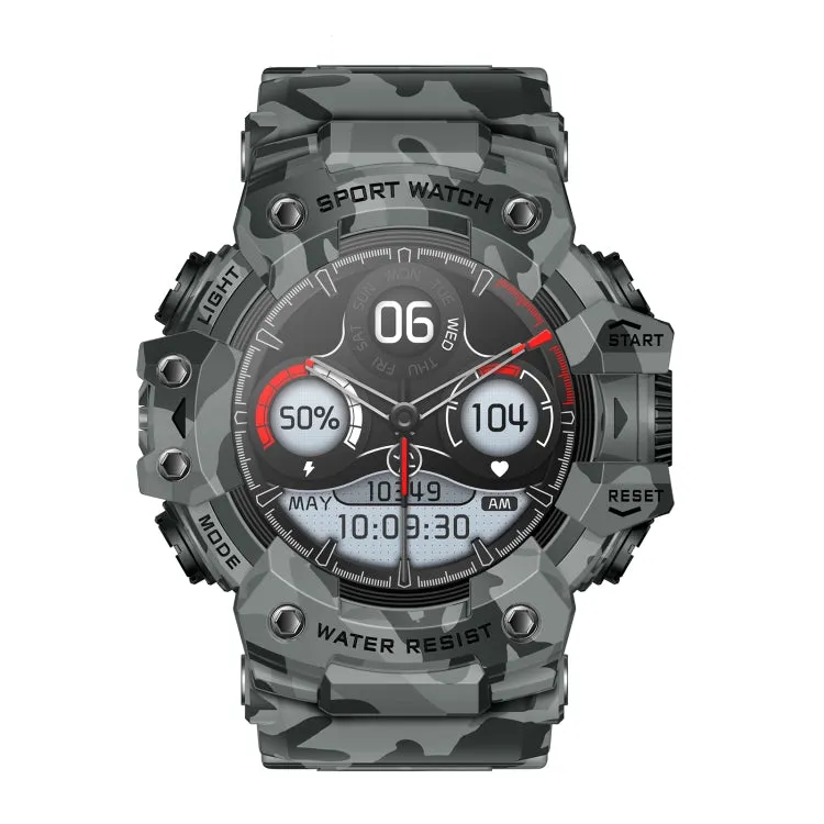 LC21 1.32 inch TFT Round Screen Sports Smart Watch Supports Blood Oxygen Monitoring/Call Reminder(Camouflage Grey)