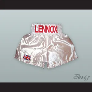 Lennox Lewis White Boxing Shorts