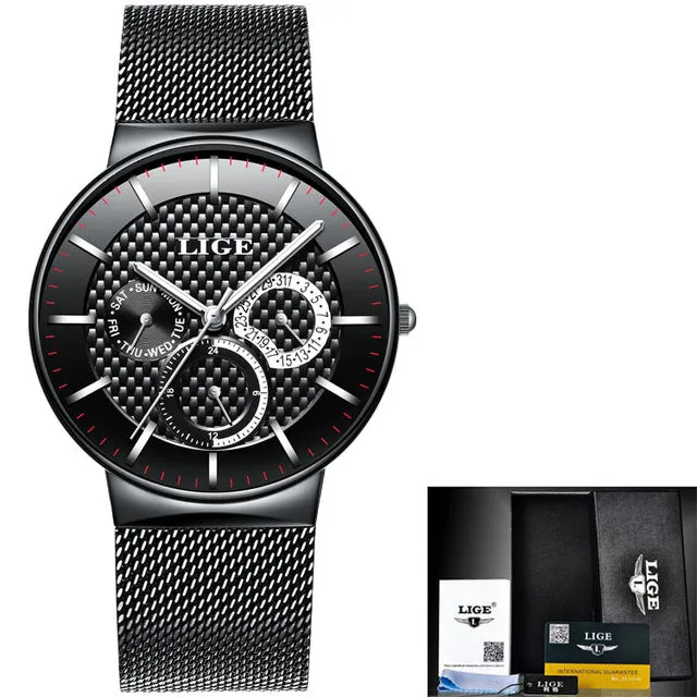 LIGE Fashion Mens Watches