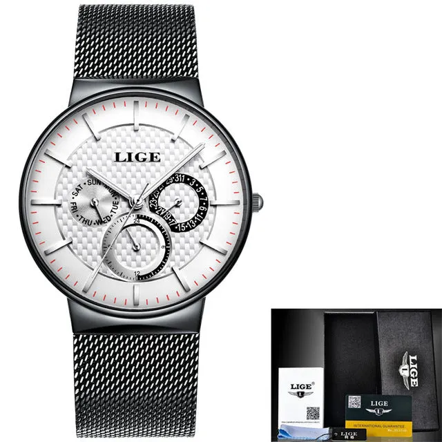 LIGE Fashion Mens Watches