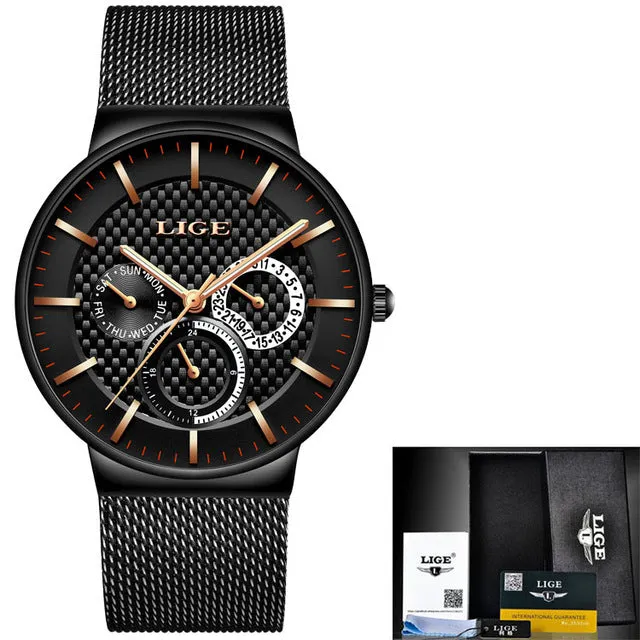 LIGE Fashion Mens Watches