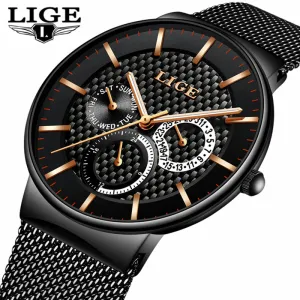 LIGE Fashion Mens Watches