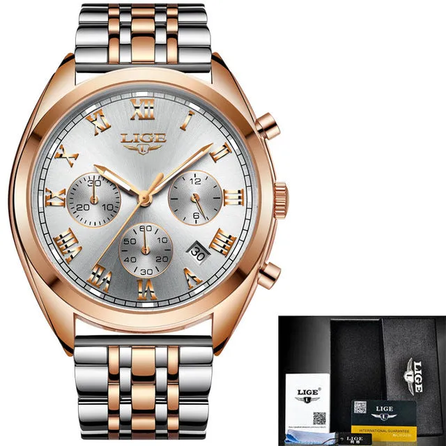 Lige Men's Luxury Causal Watch