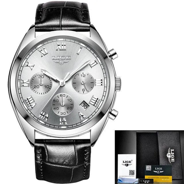 Lige Men's Luxury Causal Watch