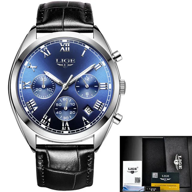 Lige Men's Luxury Causal Watch