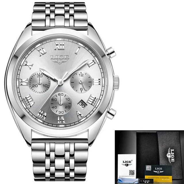 Lige Men's Luxury Causal Watch
