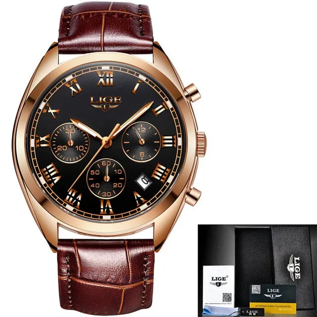 Lige Men's Luxury Causal Watch