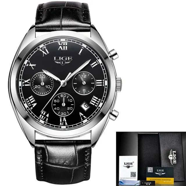 Lige Men's Luxury Causal Watch