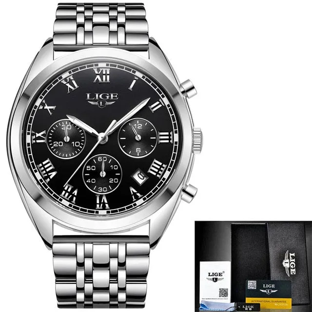 Lige Men's Luxury Causal Watch