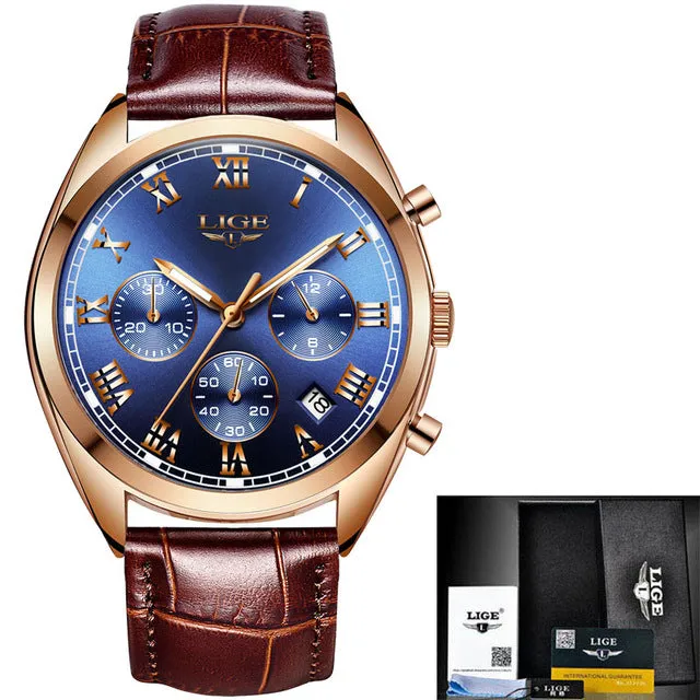 Lige Men's Luxury Causal Watch