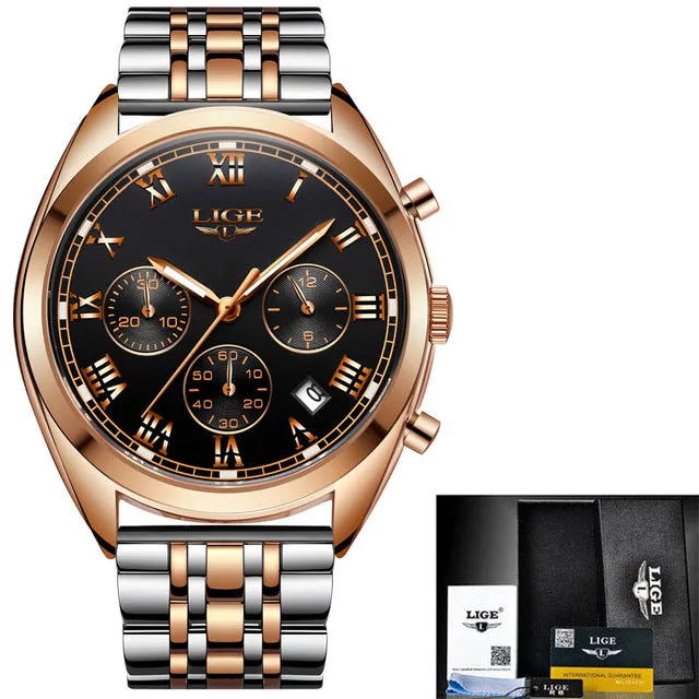 Lige Men's Luxury Causal Watch