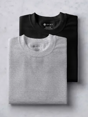 Light grey & Black T shirts Combo