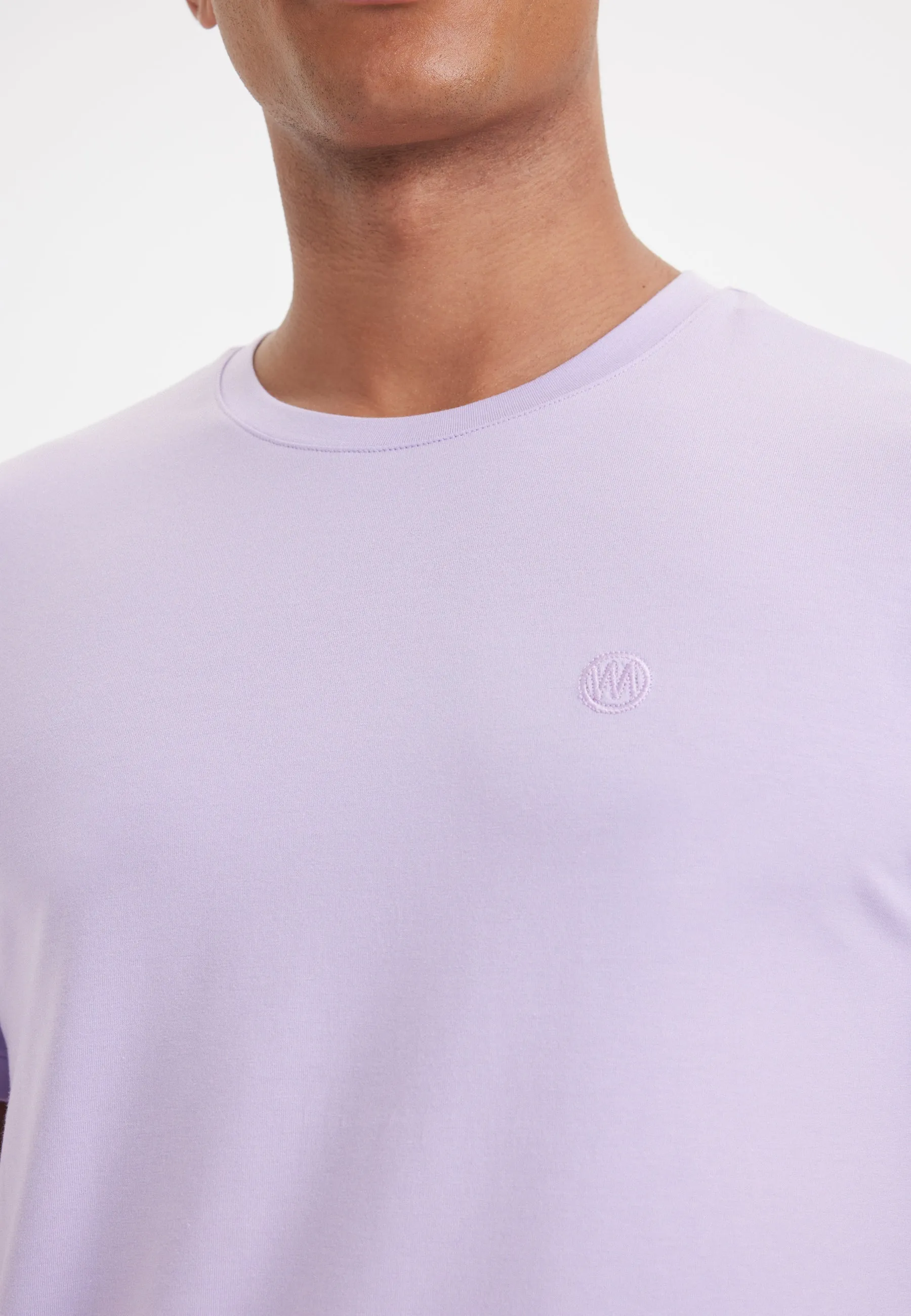 Lila Bisiklet Yaka Regular Fit Modal Pamuk Karışımlı Basic Erkek T-Shirt PARKER