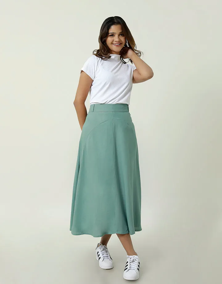Linen A-Line Skirt with Belt Loops