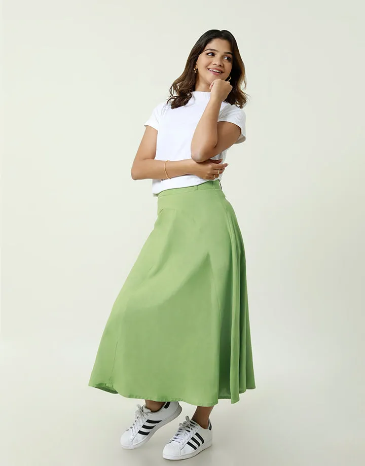 Linen A-Line Skirt with Belt Loops