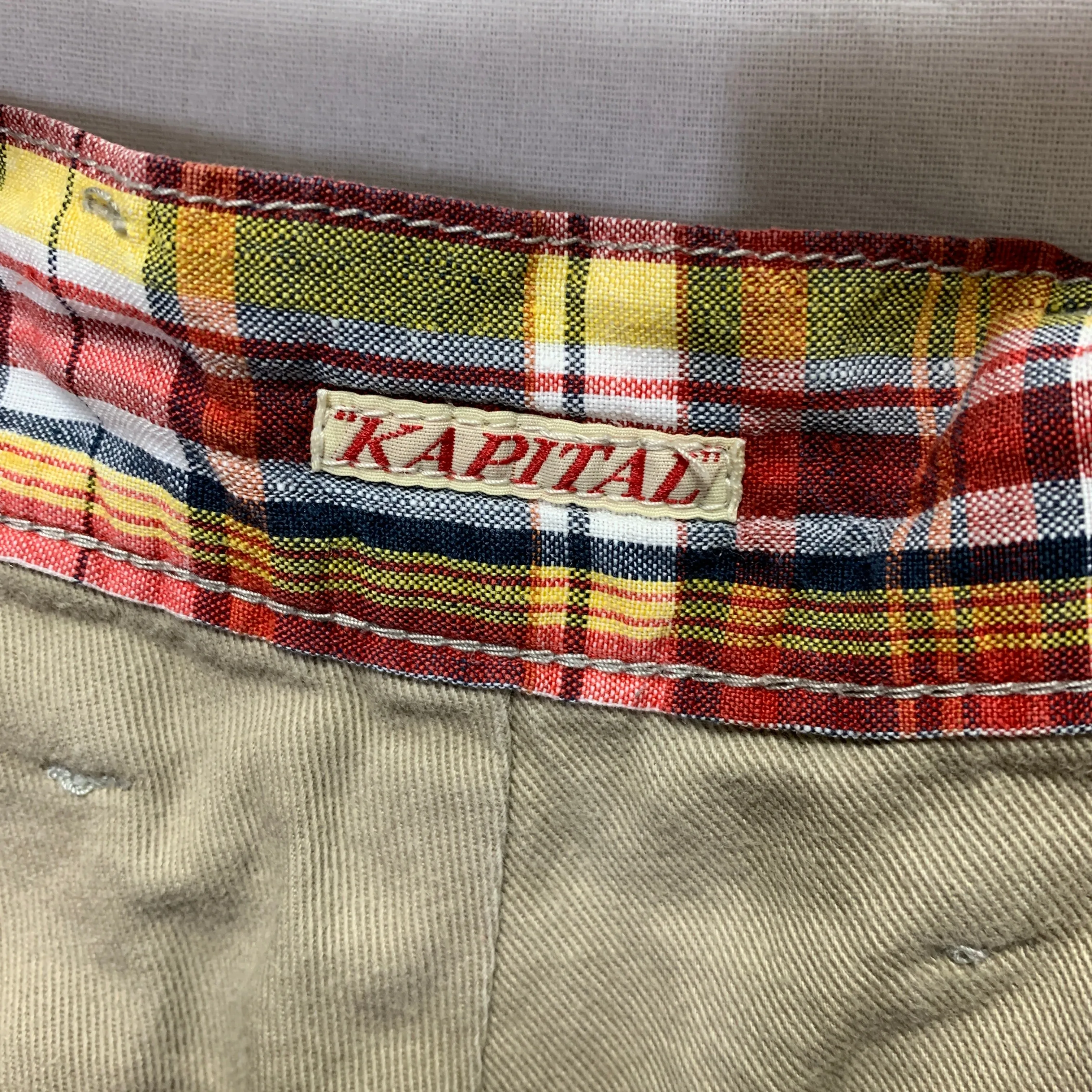 [M] Kapital Linen Madras Check Shorts