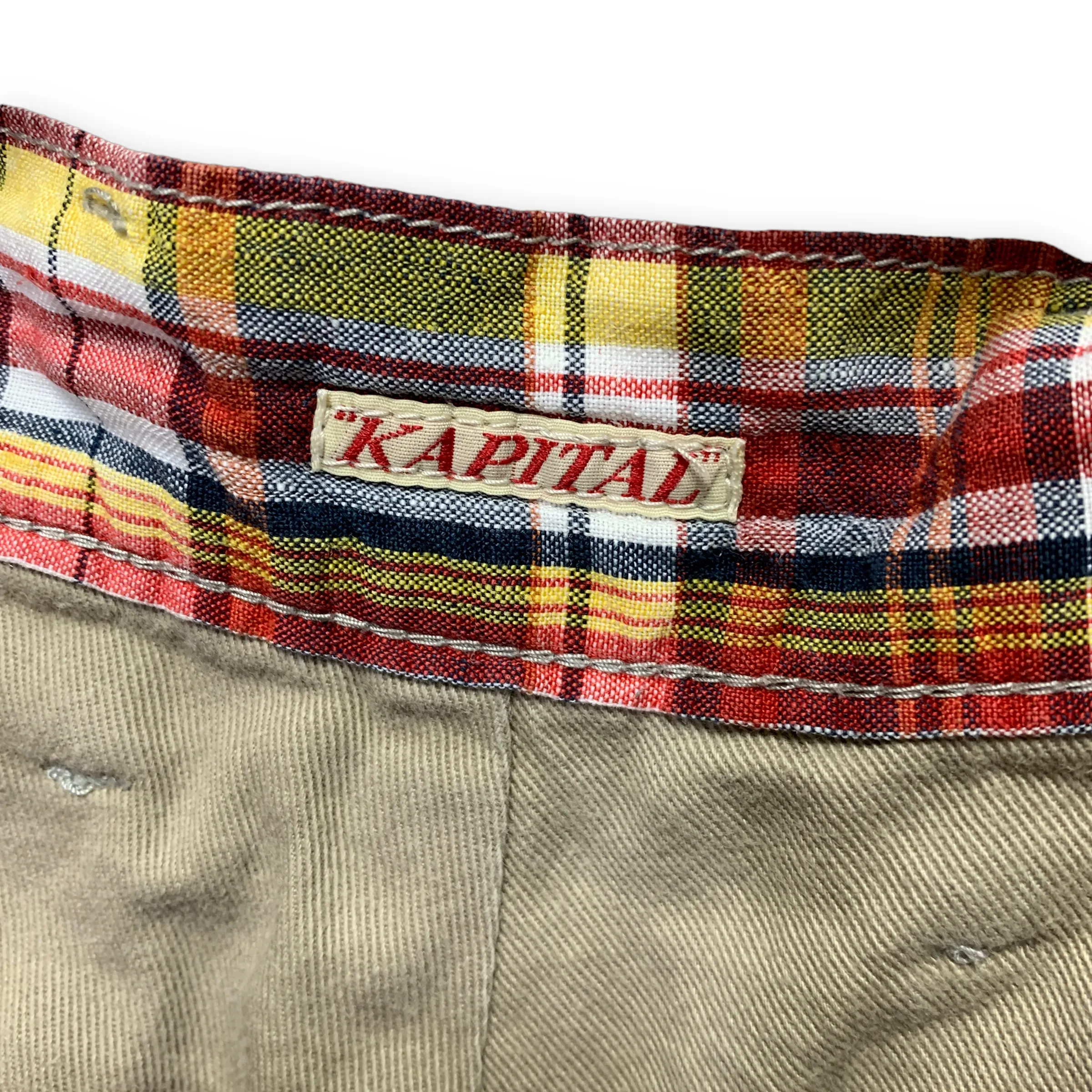 [M] Kapital Linen Madras Check Shorts