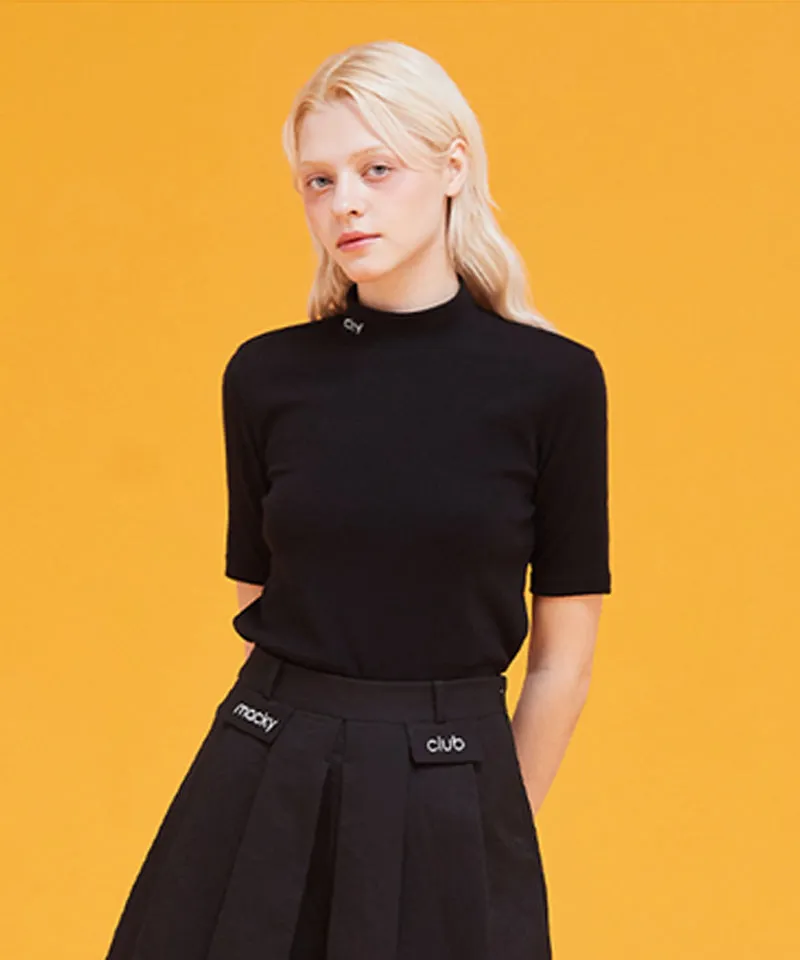 MACKY Golf: Basic Logo Half-Neck T-Shirt - Black