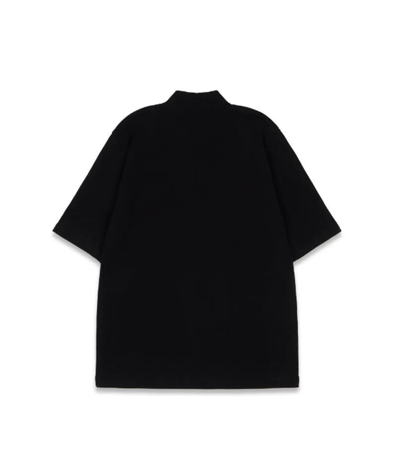 MACKY Golf: Basic Logo Half-Neck T-Shirt - Black