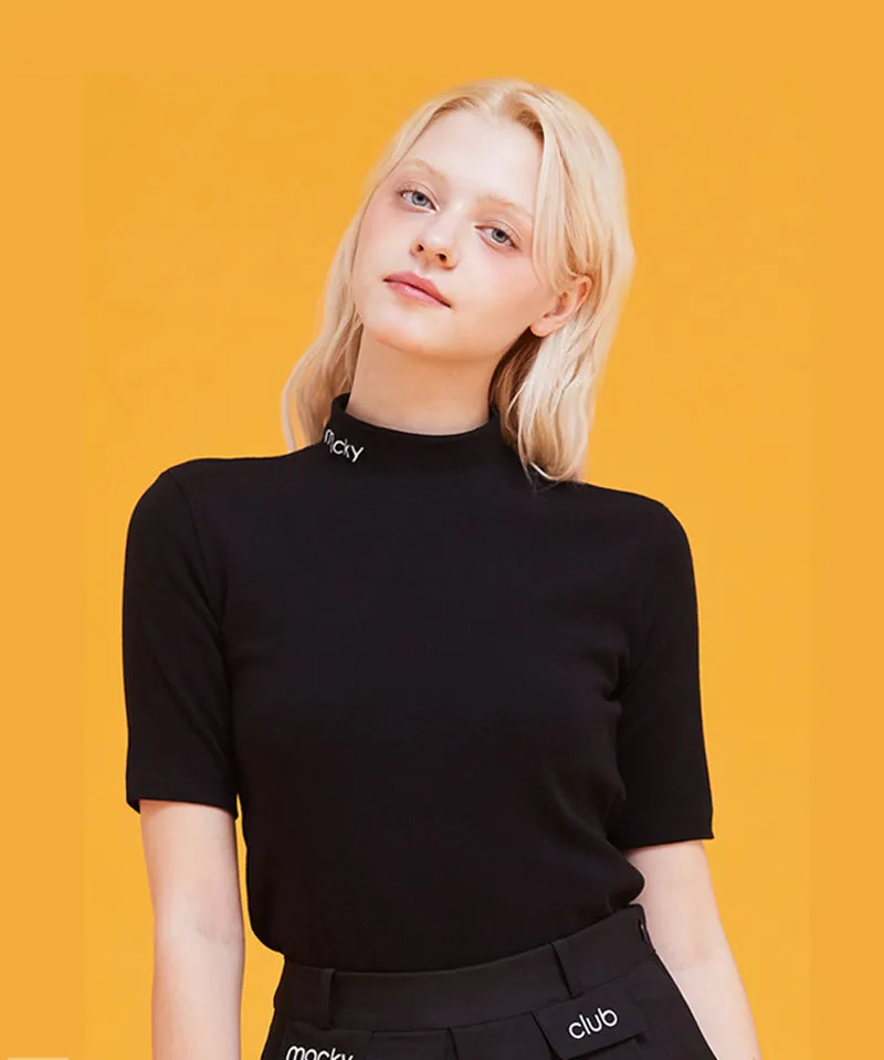 MACKY Golf: Basic Logo Half-Neck T-Shirt - Black