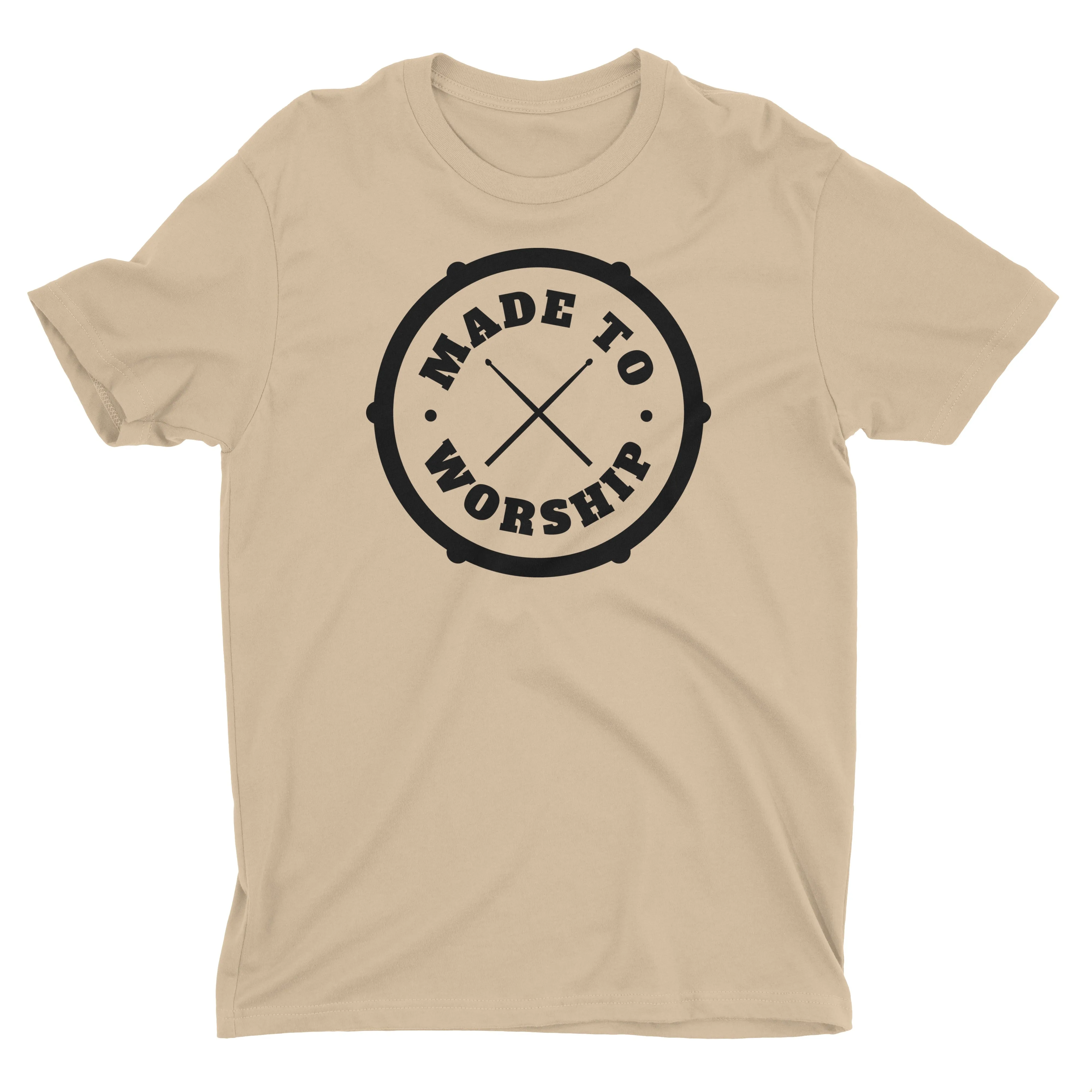 Made To Worship Drums Drummer Music Worshiper Band Christian T-Shirt for Men